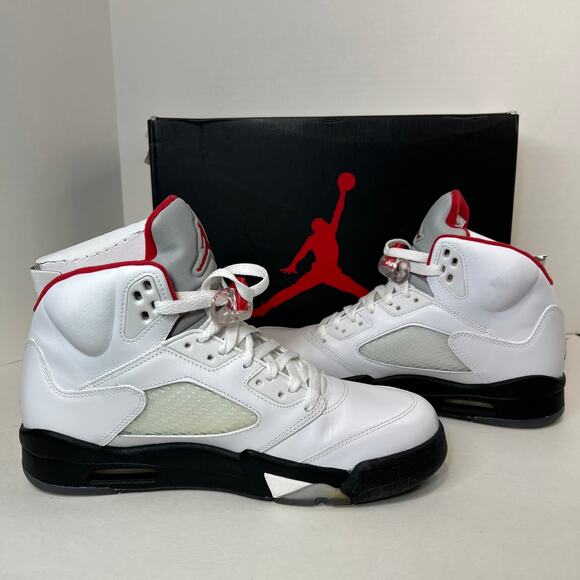 Air Jordan 5 Retro Fire Red Silver Tongue Men’s 9.5 (2012) – Style 136027-100 - Picture 6 of 16
